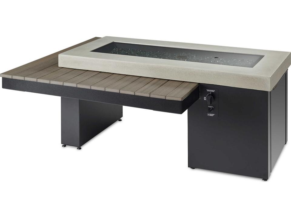 Uptown Rectangular Gas Fire Pit Table with Aluminum Base