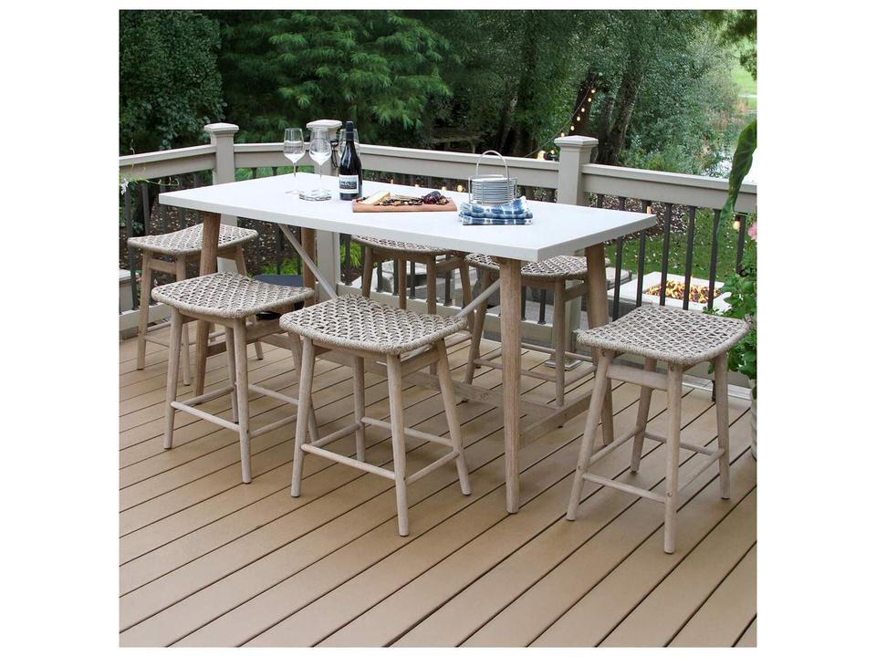 Antique Wash Wood Patio Dining Set