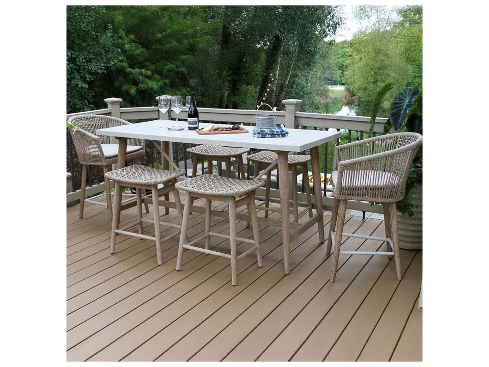 Antique Wash Wood Counter Patio Dining Set