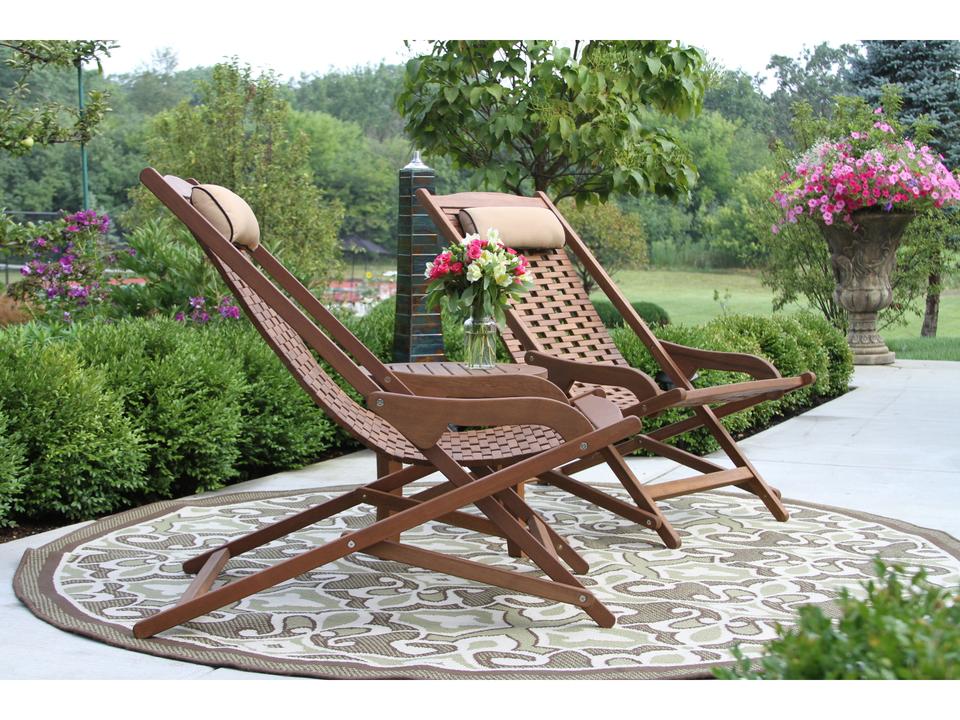 Eucalyptus Wood Patio Lounge Set
