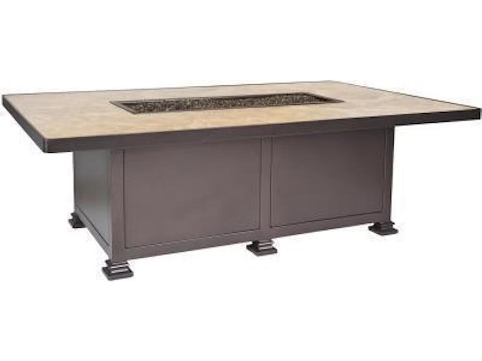 Casual Fireside Santorini Rectangular Occasional Height Fire Pit Table