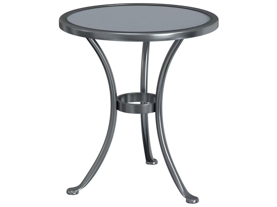 20-Inch Round Wrought Iron Micro Mesh Side Table