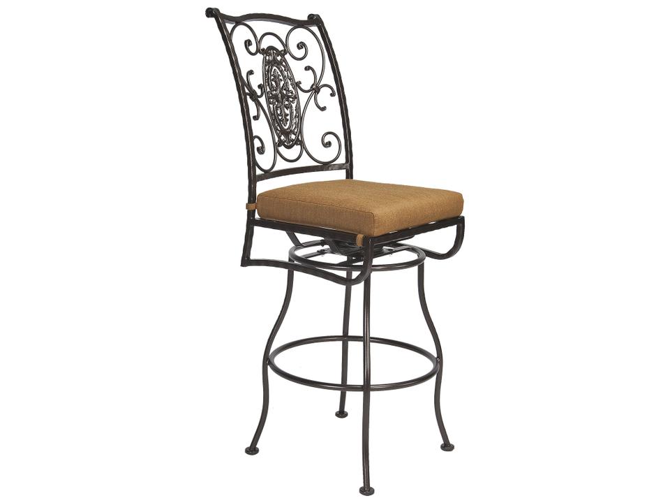 San Cristobal Armless Swivel Wrought Iron Bar Stool