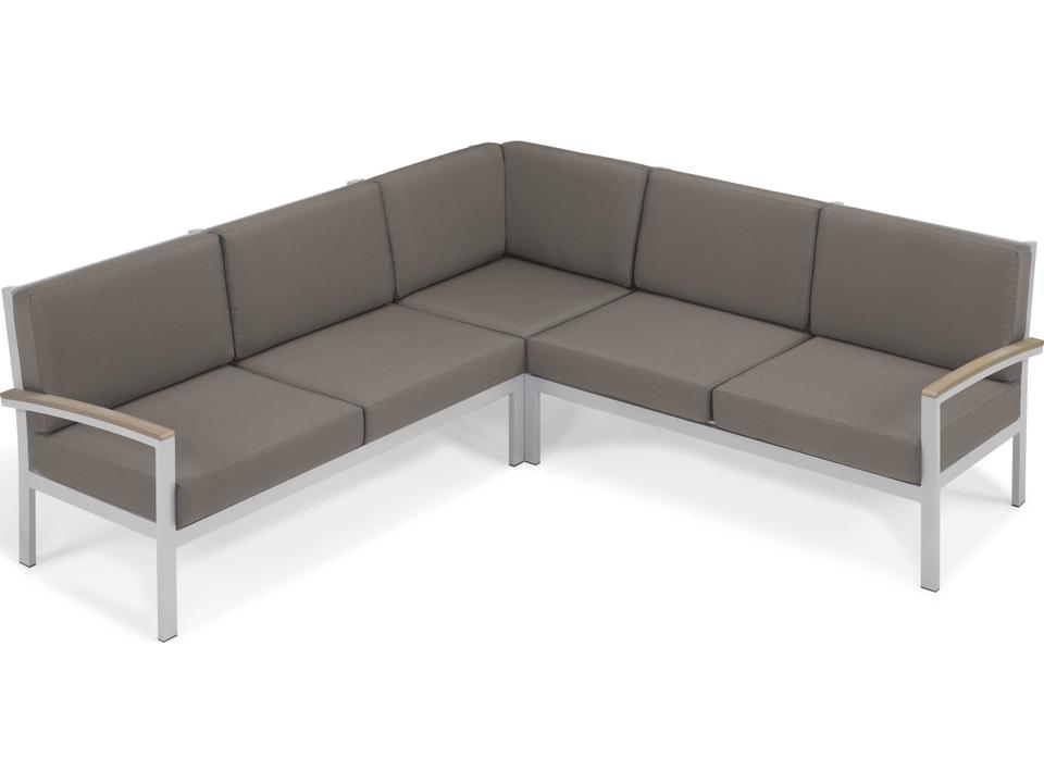 Travira 3 Piece Modular Aluminum Cushion Lounge Sectional Set