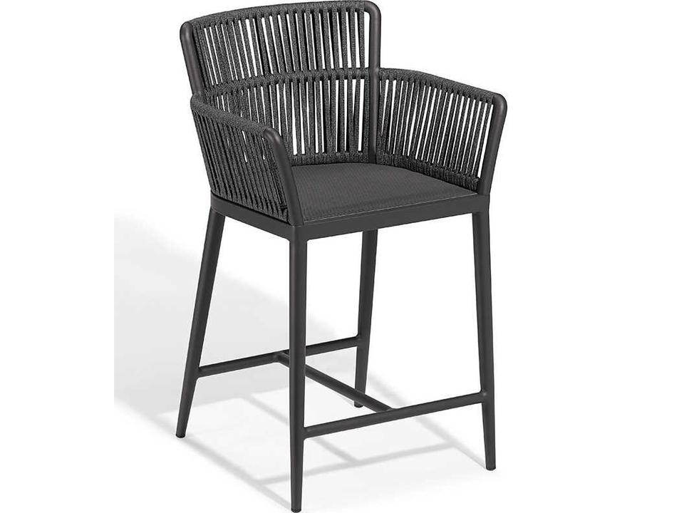 Nette Aluminum Padded Sling Counter Stool in Carbon