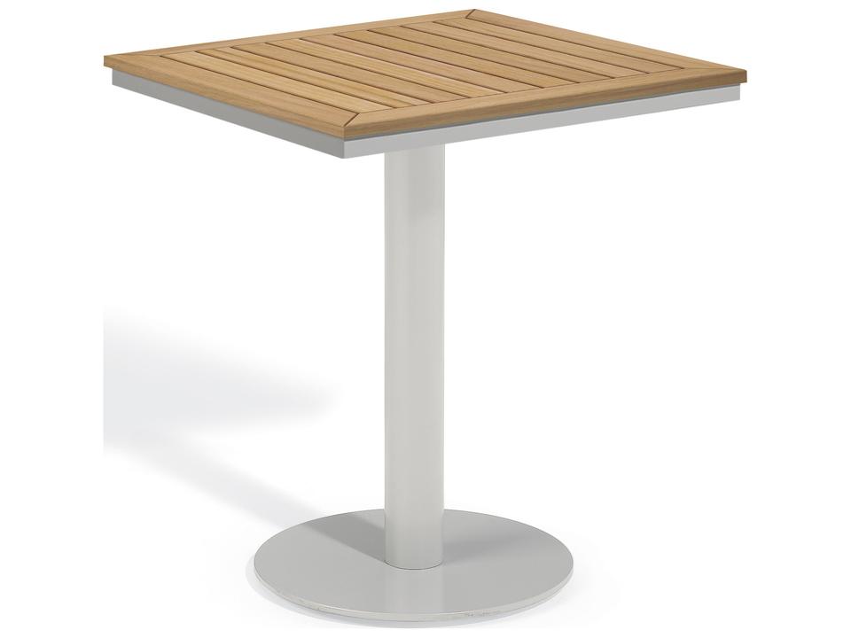 Travira 26 Inch Square Tekwood Bistro Table in Flint