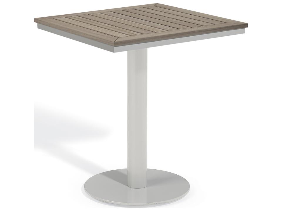 Travira 24 Inch Square Tekwood Bistro Table in Flint