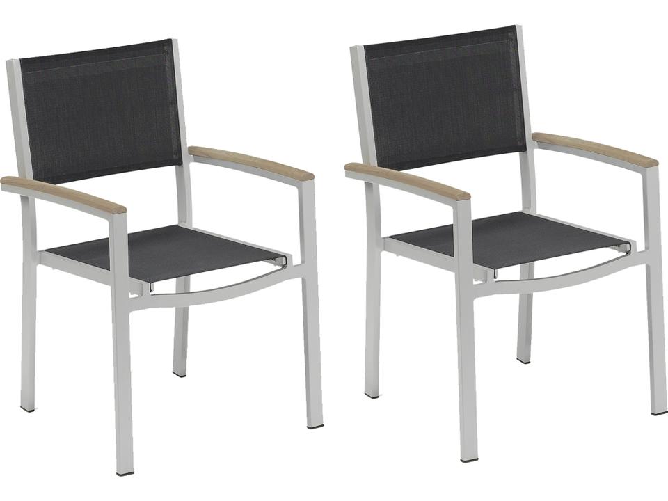 Travira Black Sling Bar Arm Chair with Tekwood Vintage Arms 2 Pack