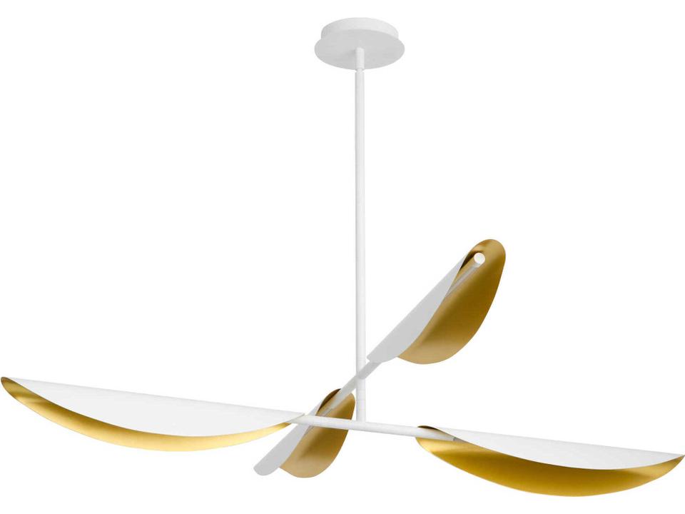Pivot 4-Light White and Aged Brass Linear Chandelier