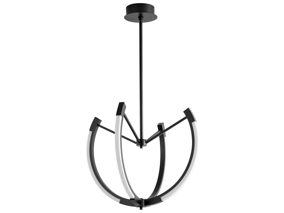 Utopia 4-Light Black Linear Chandelier with Matte White Acrylic Diffusers