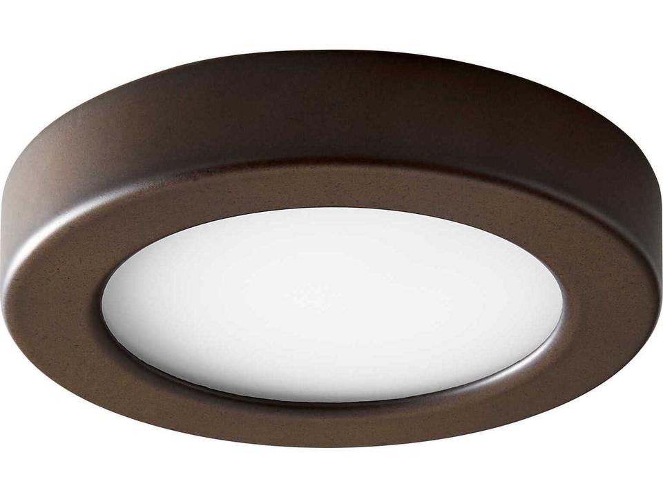 Elite 1-Light Integrated LED Outdoor Flush Mount in Oiled Bronze and Low-Profile Metal