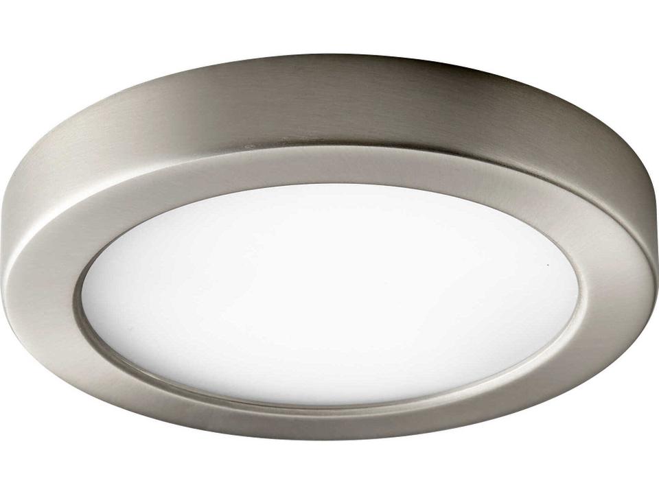 Elite 1-Light LED Flush Mount Wet Rated Ceiling Light in Satin Nickel