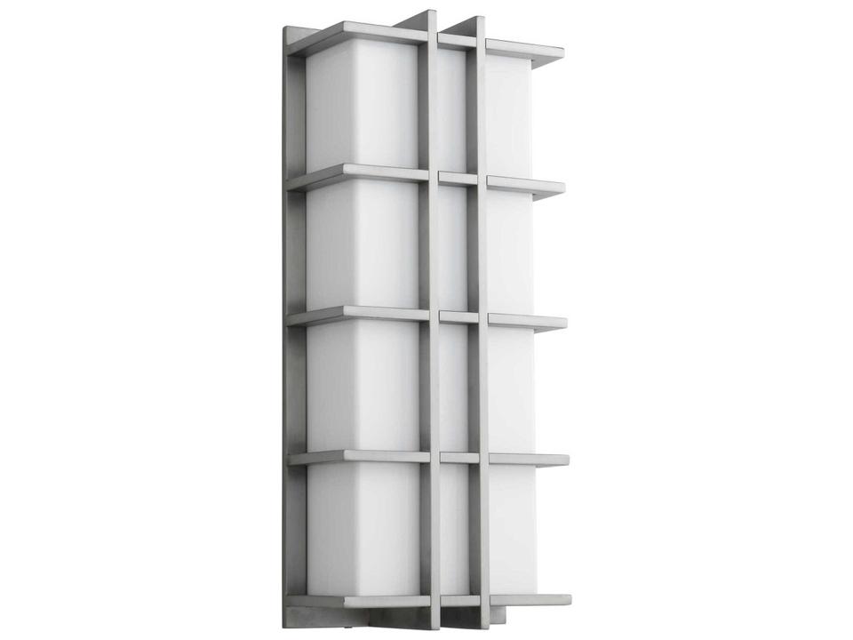 Telshor 2-Light LED Outdoor Wall Sconce in Stainless Steel and Matte White Acrylic