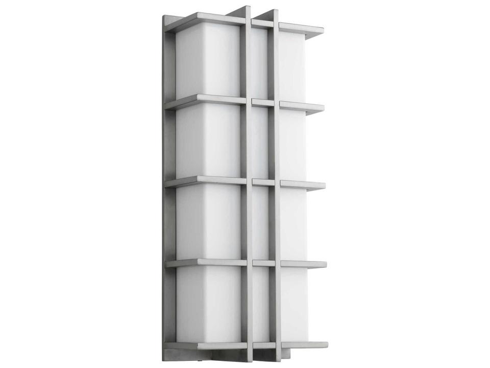 Telshor 2-Light Outdoor LED Wall Light in Satin Nickel and Stainless Steel