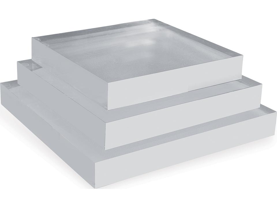 Clear Lucite Square Display Stand Set of 2