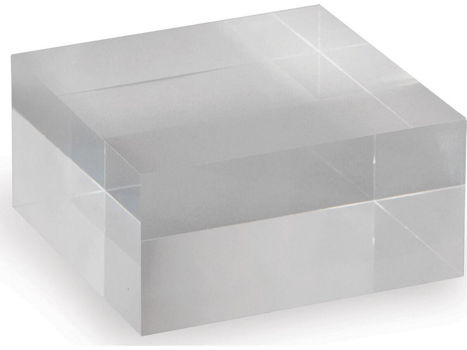 Acrylic 4x4x2 Inch Square Display Stand Clear Set of 2