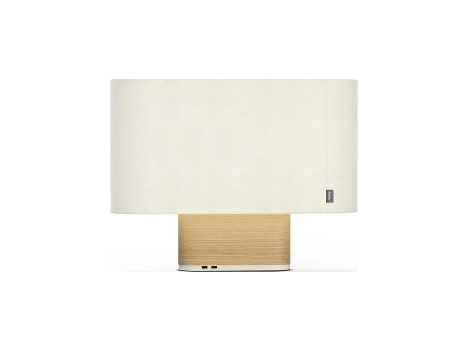 Belmont 2-Light LED Table Lamp with White Shade and Oak Base