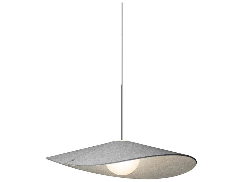 Bola Felt 1-Light Pebble Grey Globe Pendant with Adjustable Acoustic Shade