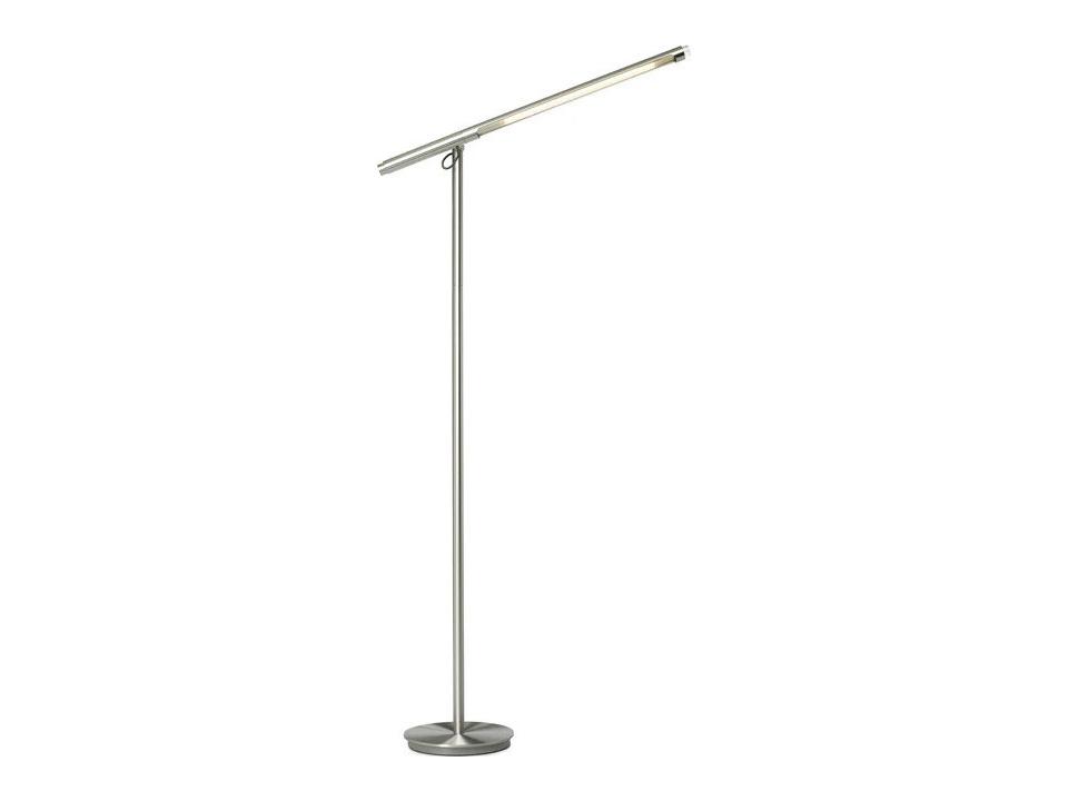 Brazo Silver LED Floor Lamp with Adjustable Height and Focus Control