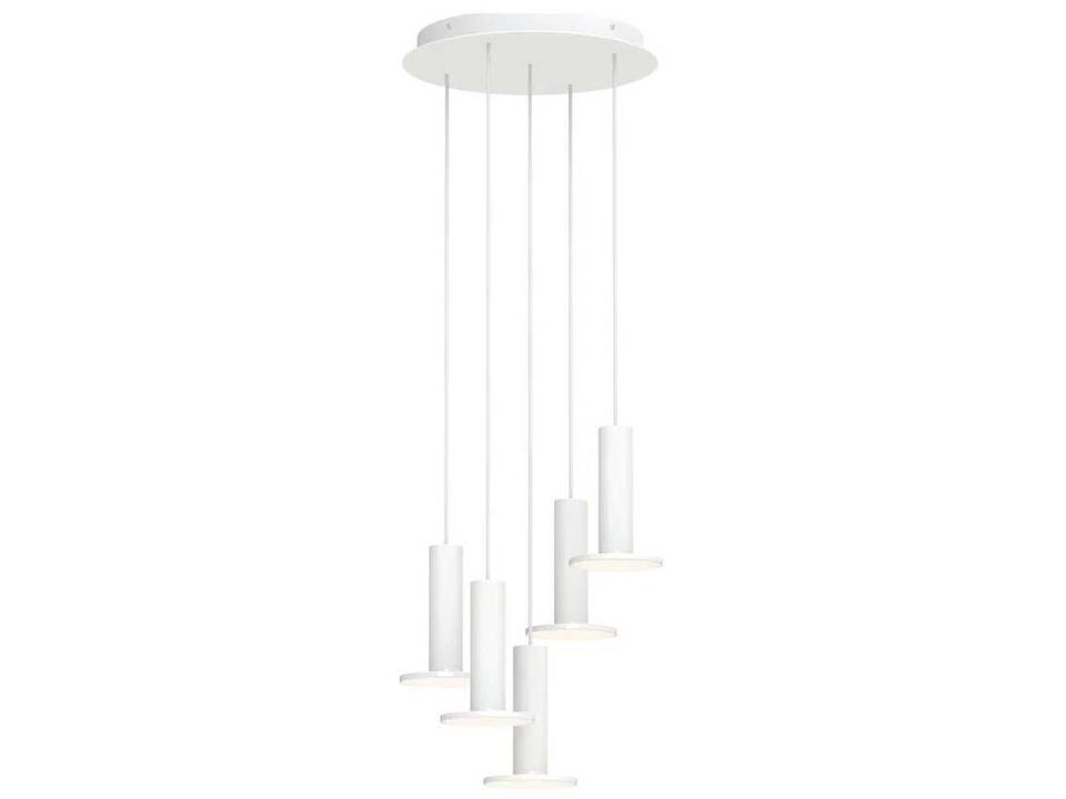 Cielo 5-Light Cylinder Linear Chandelier in Aluminum and Polycarbonate