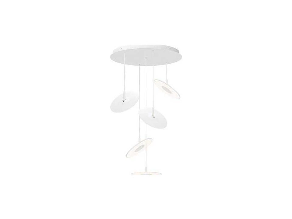 Circa 5-Light Round LED Chandelier in ABS and Aluminum