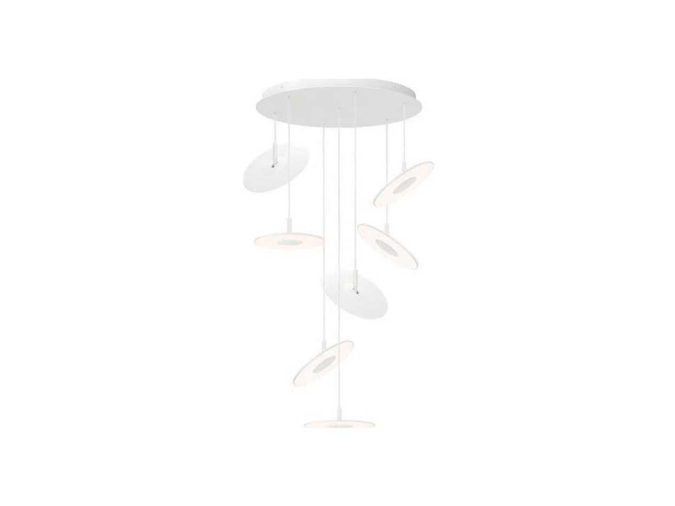 Circa 7-Light Linear Round LED Chandelier with Adjustable ABS Shades