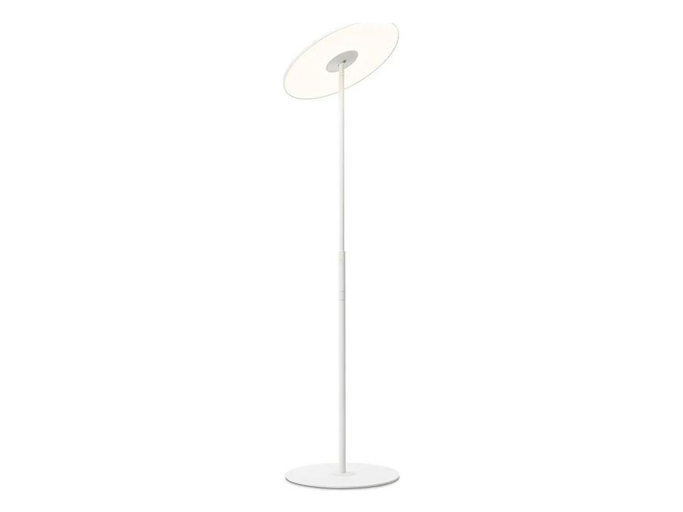 Circa Flat-Panel LED Floor Lamp in White with USB Charging Port