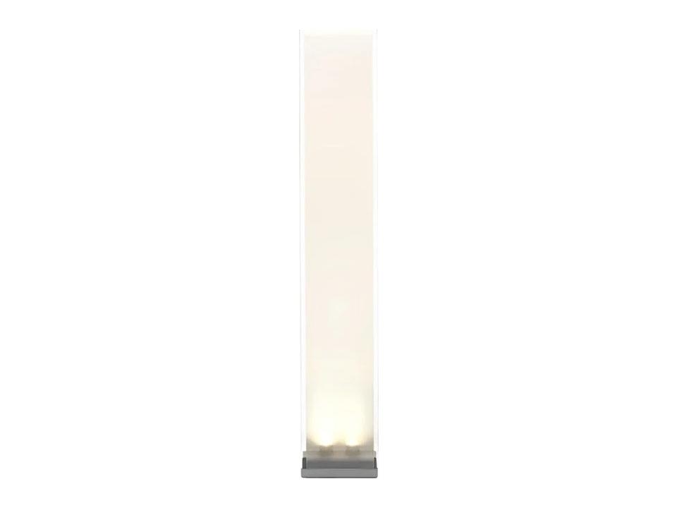 Cortina 60 Floor Lamp Clear White Silver with Full Range Dimmer