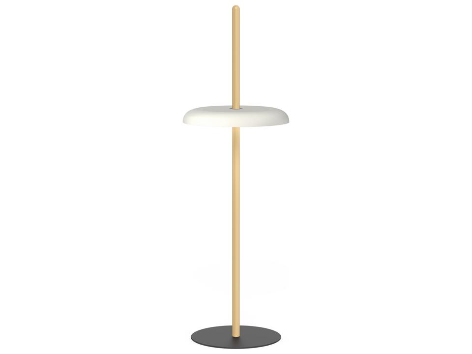 Nivel White Oak Wood Floor Lamp with White Shade