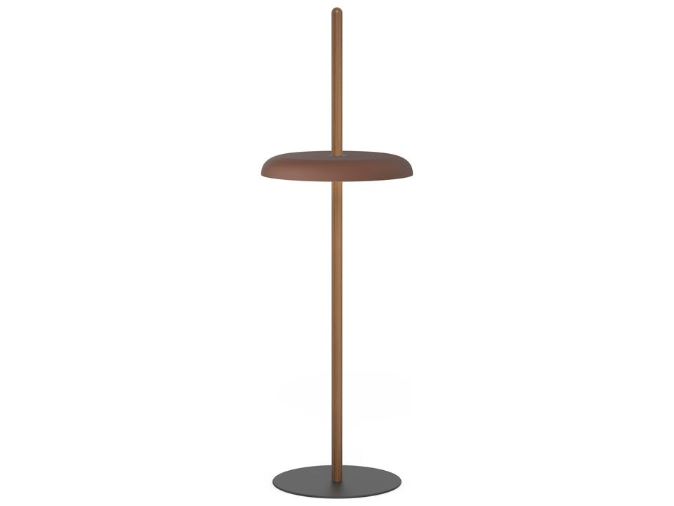 Nivel Portable Adjustable LED Floor Lamp with Walnut Post and Espresso Shade