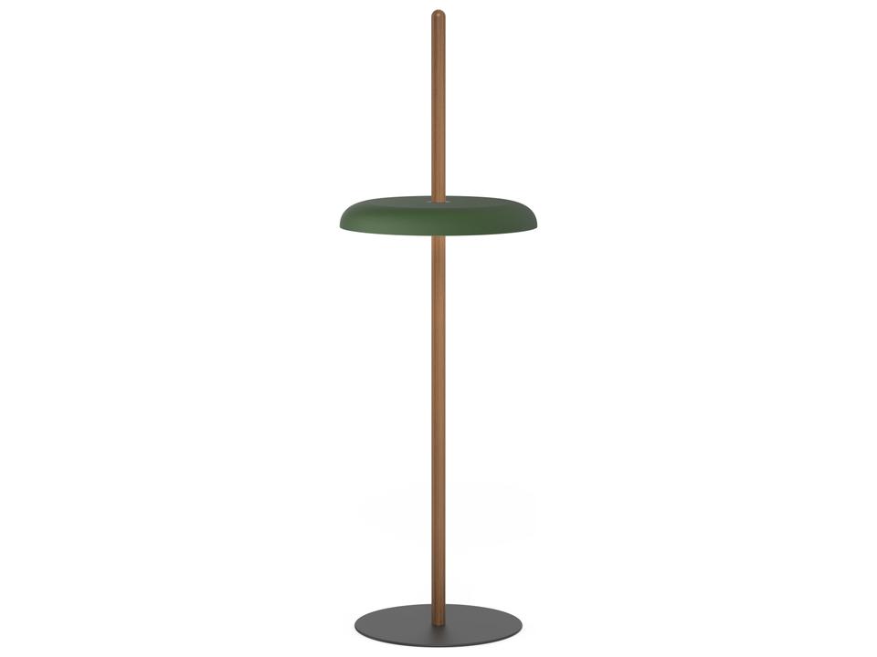 Nivel Walnut Floor Lamp with Forest Green Shade
