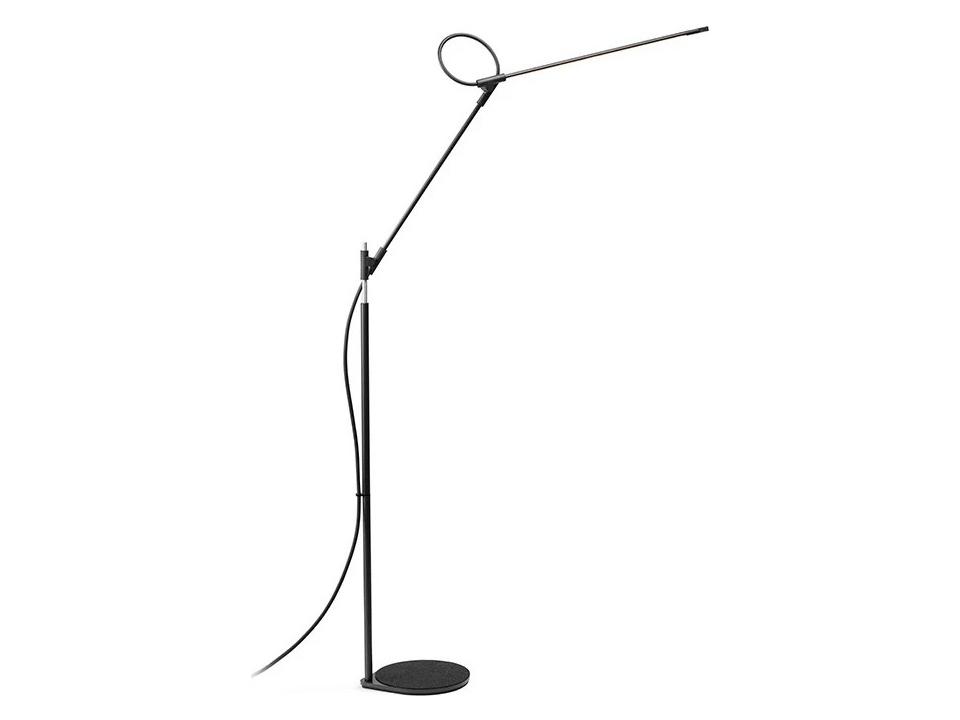 Superlight Black LED Task Floor Lamp with 3-Axis Rotation