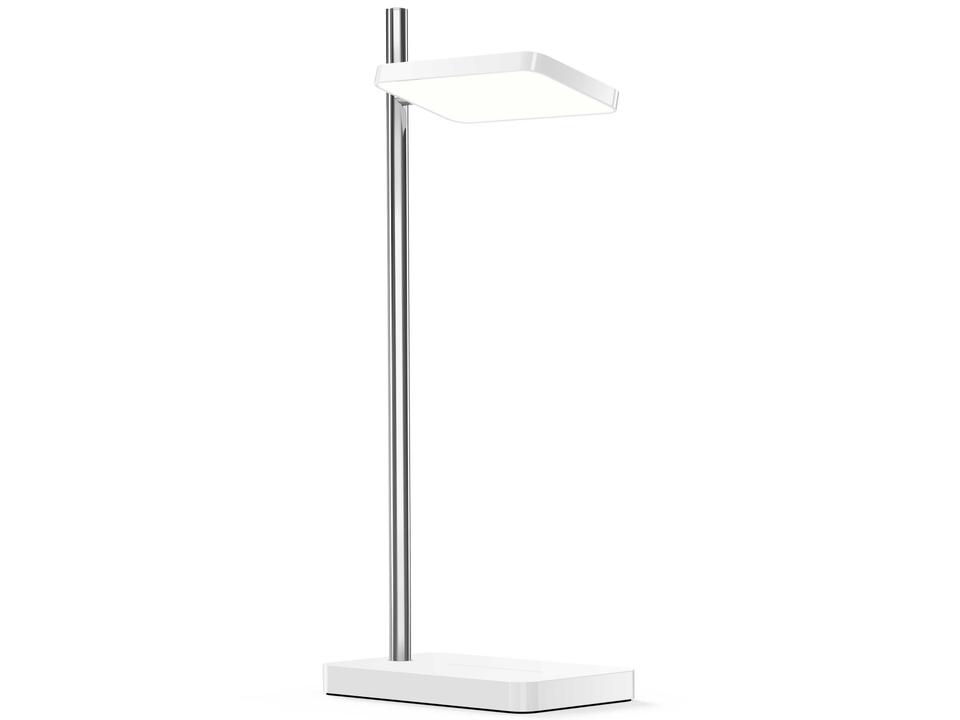 Talia LED Desk Lamp with Wireless Charging in White and Silver