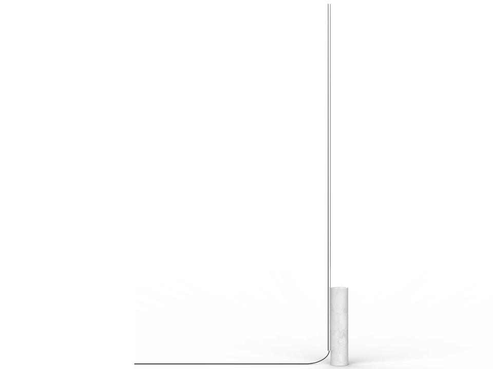 T.O White Carrara Marble LED Floor Lamp with Chrome Arm
