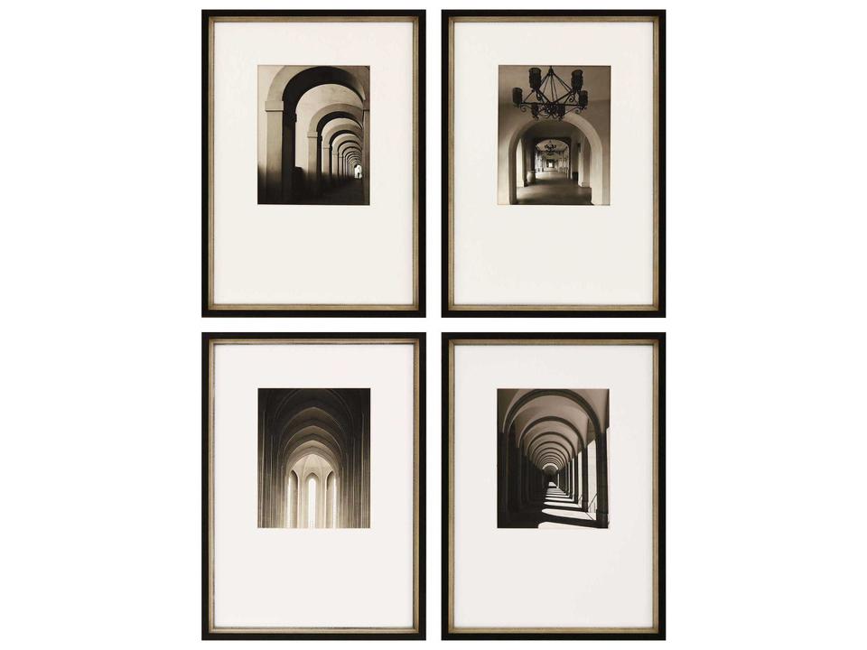Architectural Arches in Light 4-Piece Framed Giclee Wall Art Set