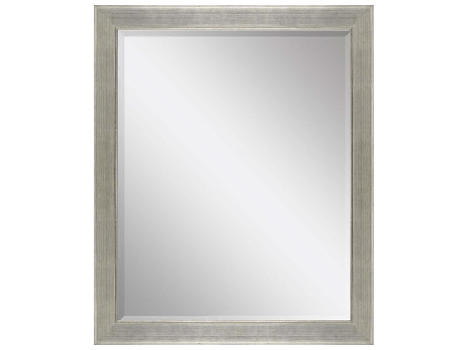 864 Mirror Group Metallic Silver Leaf Wood Rectangular Wall Mirror