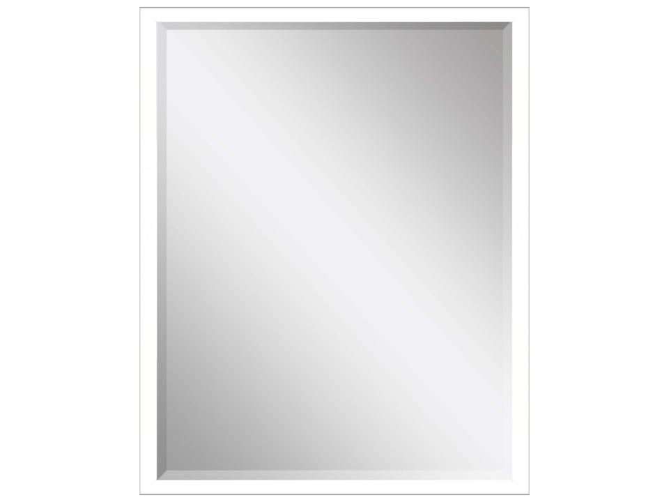 867 Mirror Group White Silvered Rectangular Wall Mirror