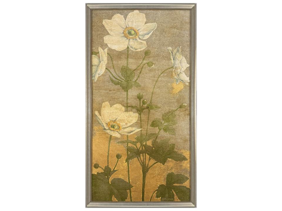Anemones I Framed Art with Red Anemones in Lacquered Black Frame