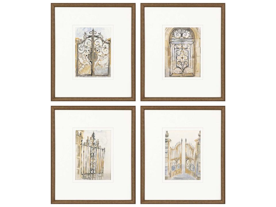 Architectural Gates 4-Piece Framed Wall Art Set by Jardine
