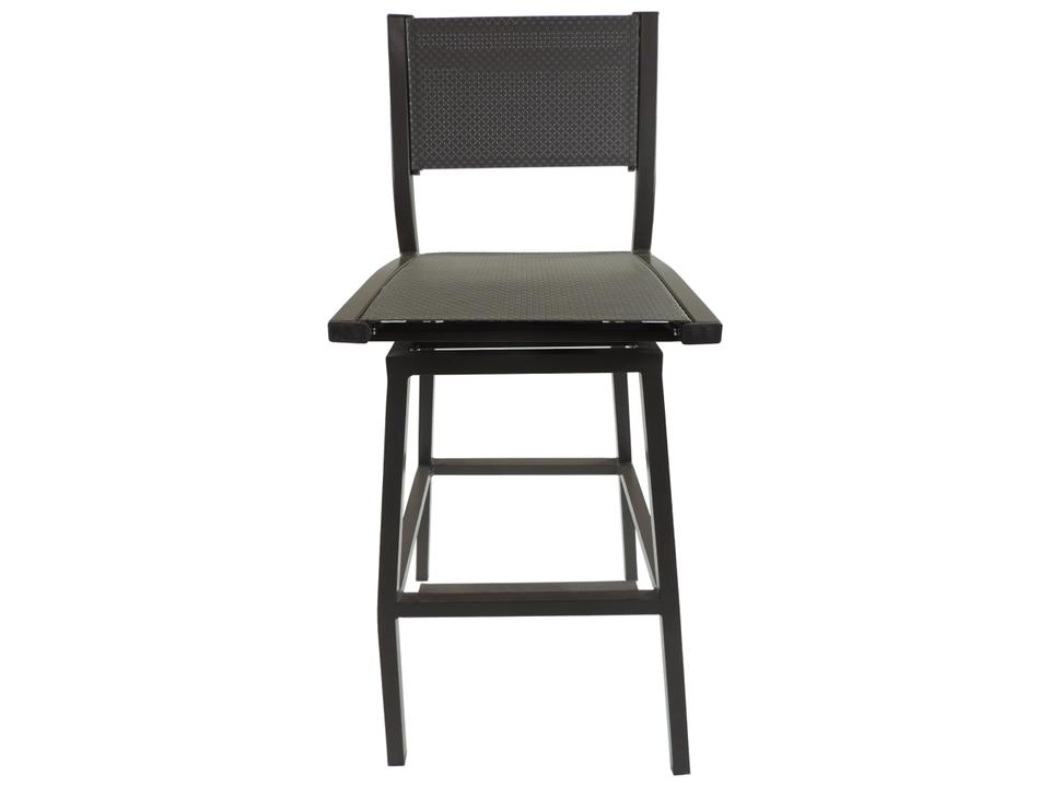 Riviera Swivel Armless Outdoor Bar Chair with Sling Fabric