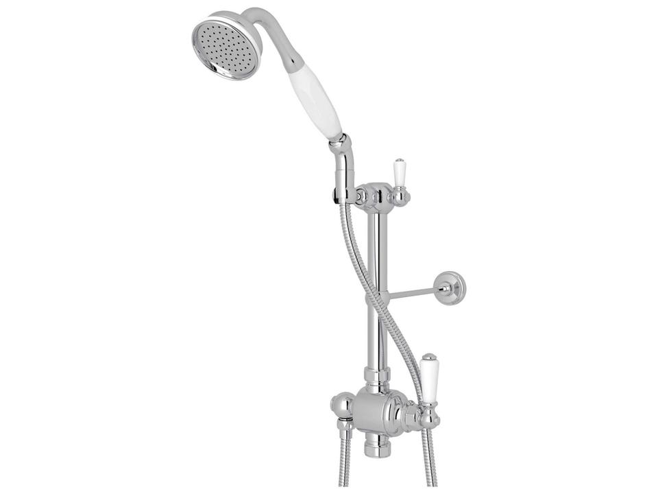 Edwardian Riser Diverter Set with Handshower in Polished Chrome