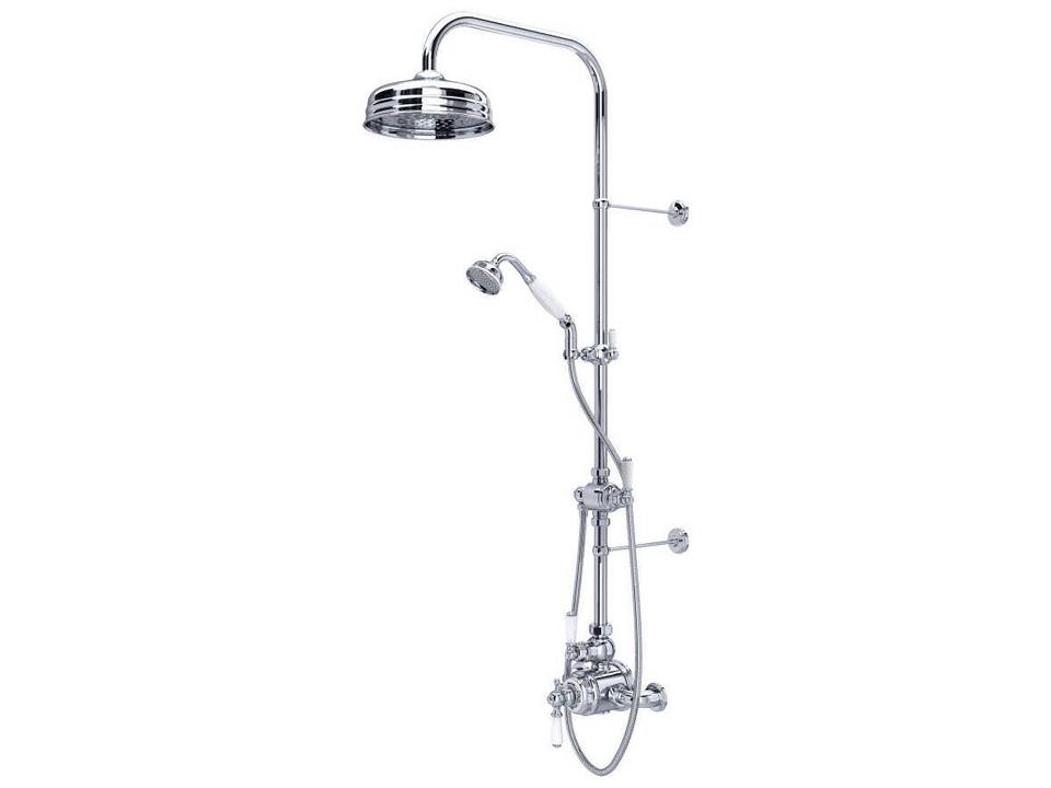 Edwardian Polished Chrome Thermostatic Shower System with Lever Handles