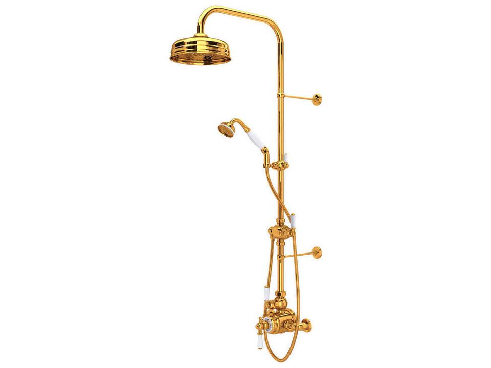 Edwardian English Gold Exposed Thermostatic Shower System