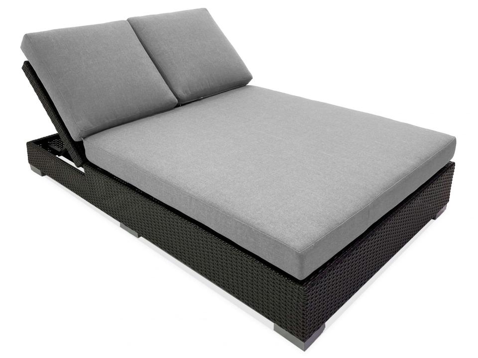 Signature Double Armless Outdoor Patio Chaise-Signature Brown