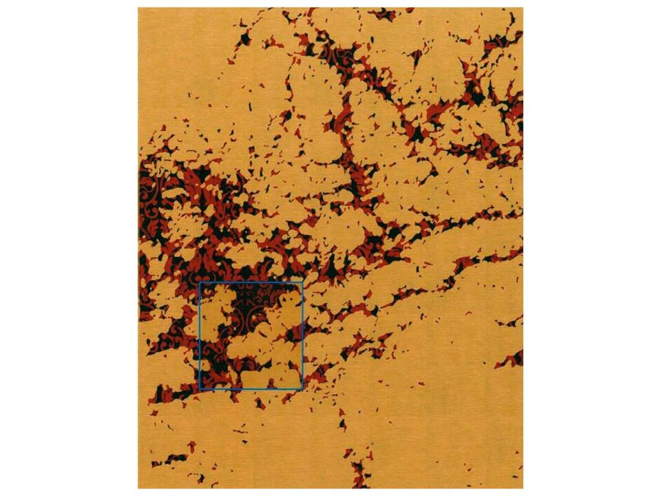 Modern Abstract Hand-Knotted Silk and Wool Area Rug in Gold and Burgundy