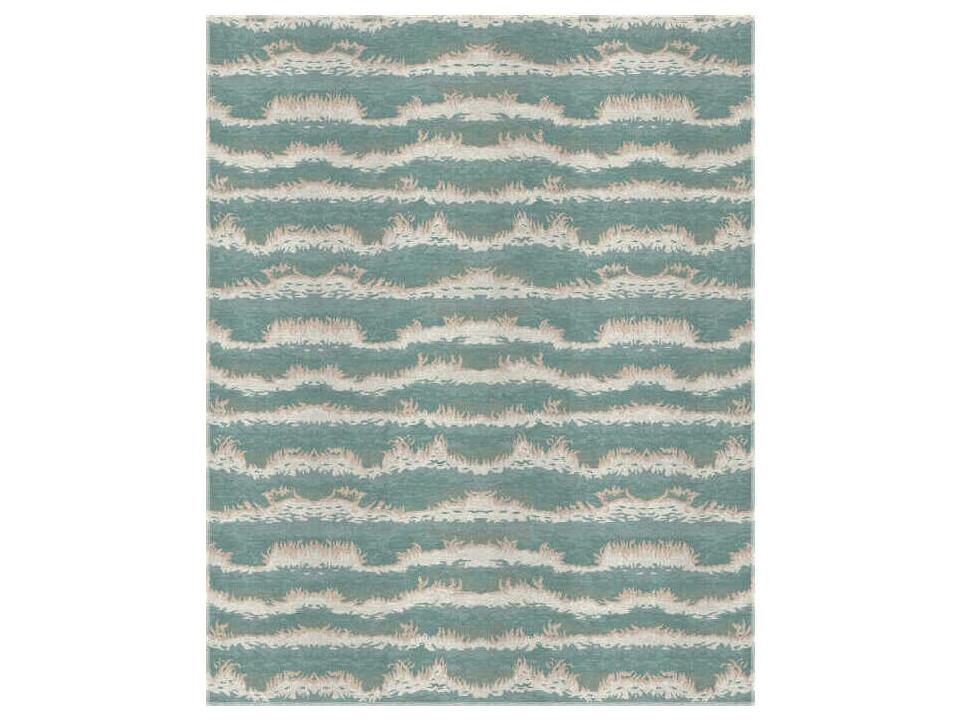 Modern Abstract Hand-Knotted Viscose Silk and Wool Area Rug