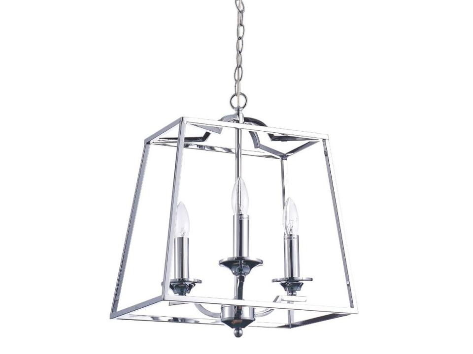 Bliss Lionnel 3-Light Candelabra Chandelier in Chrome and Clear Glass