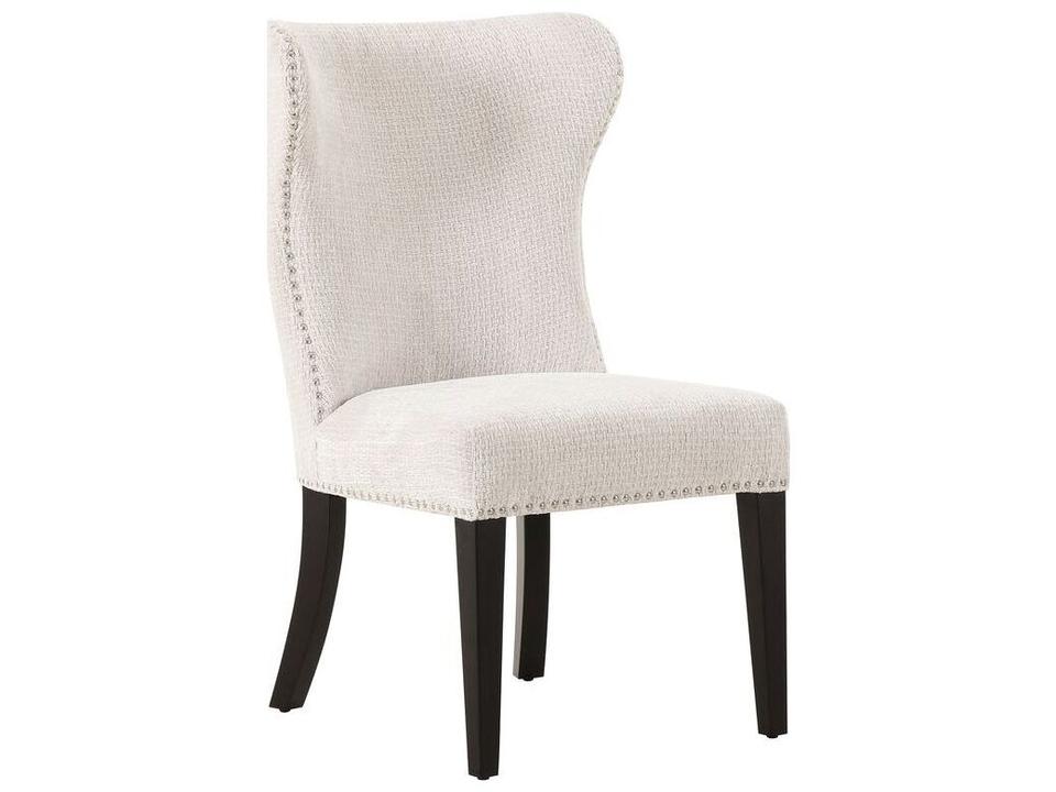 Elara White Upholstered Armless Dining Chair Set of 2