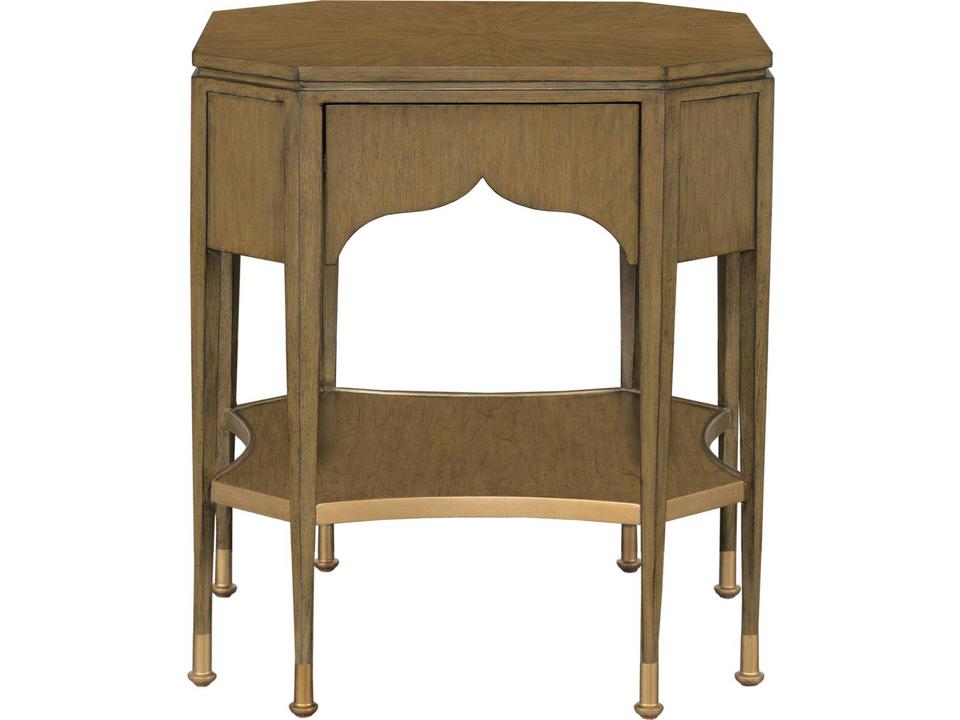 Octagon Wood End Table Light Walnut