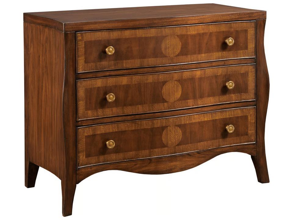 Italian Serpentine Inlay Mahogany Accent Chest